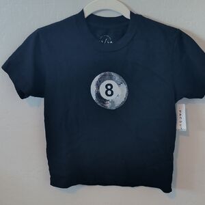 PacSun NWT Black Graphic T-Shirt with 8 Ball Disco Ball Design Size XS